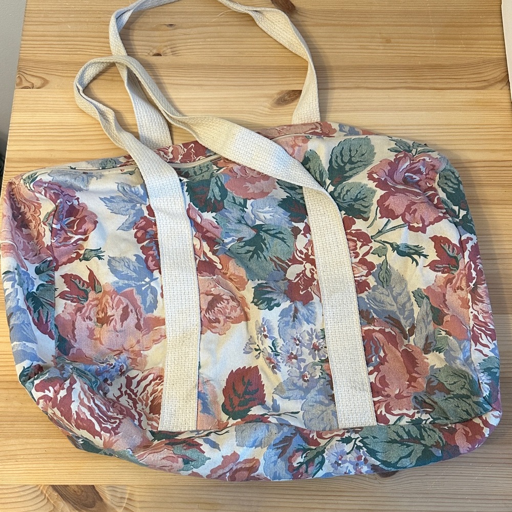 Floral Canvas Tote Bag